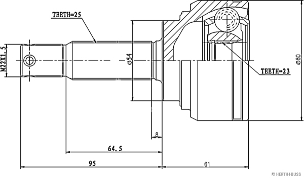 Herth+Buss Jakoparts Homokineet reparatieset J2825024