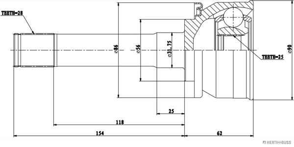 Herth+Buss Jakoparts Homokineet reparatieset J2825034