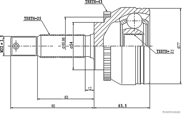 Herth+Buss Jakoparts Homokineet reparatieset J2825120