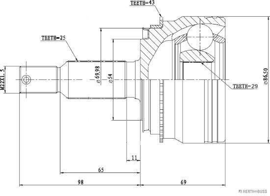 Herth+Buss Jakoparts Homokineet reparatieset J2825126