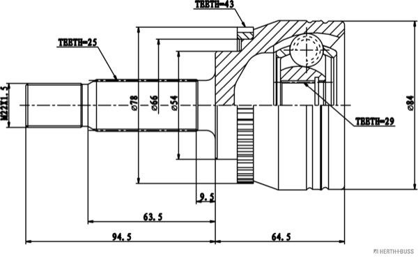 Herth+Buss Jakoparts Homokineet reparatieset J2825128