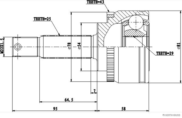 Herth+Buss Jakoparts Homokineet reparatieset J2825130