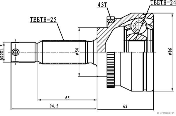 Herth+Buss Jakoparts Homokineet reparatieset J2825131