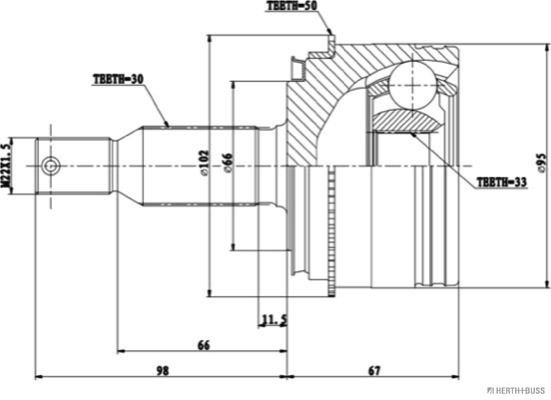 Herth+Buss Jakoparts Homokineet reparatieset J2825136