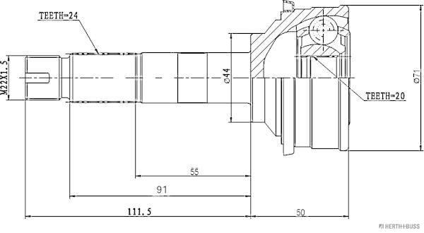 Herth+Buss Jakoparts Homokineet reparatieset J2826005