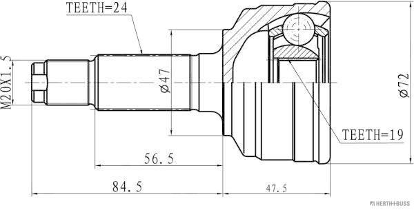 Herth+Buss Jakoparts Homokineet reparatieset J2826021