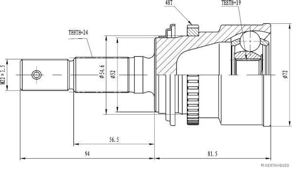 Herth+Buss Jakoparts Homokineet reparatieset J2826114