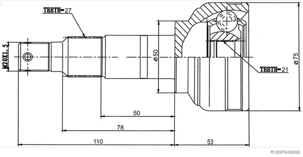 Herth+Buss Jakoparts Homokineet reparatieset J2827008