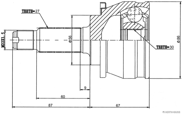 Herth+Buss Jakoparts Homokineet reparatieset J2827014