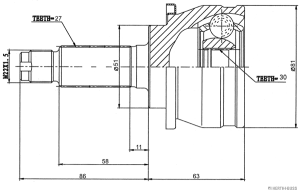 Herth+Buss Jakoparts Homokineet reparatieset J2827017