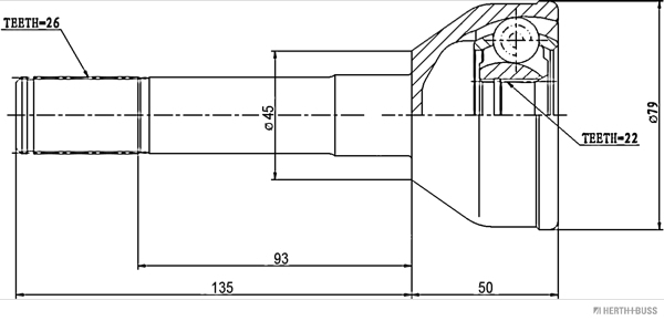 Herth+Buss Jakoparts Homokineet reparatieset J2828004