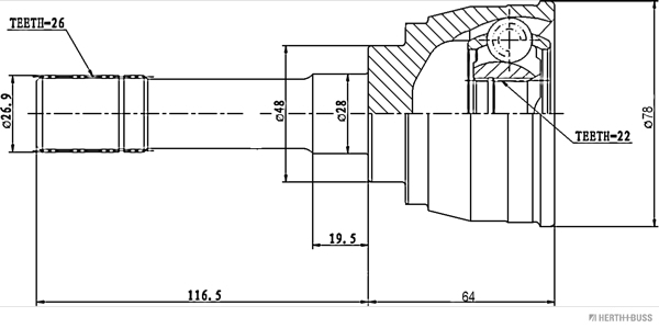 Herth+Buss Jakoparts Homokineet reparatieset J2828006