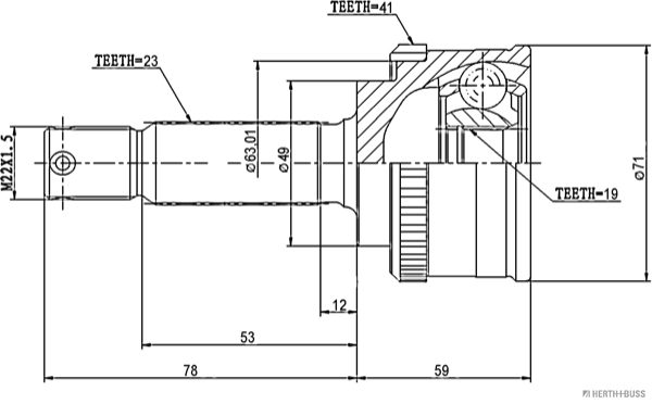 Herth+Buss Jakoparts Homokineet reparatieset J2828116