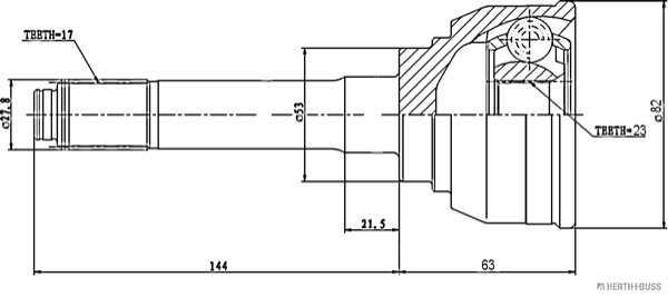 Herth+Buss Jakoparts Homokineet reparatieset J2829004