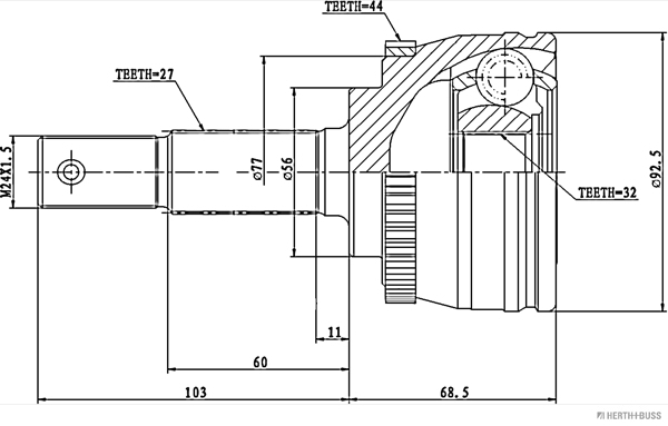 Herth+Buss Jakoparts Homokineet reparatieset J2831137