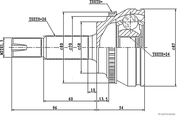 Herth+Buss Jakoparts Homokineet reparatieset J2832132