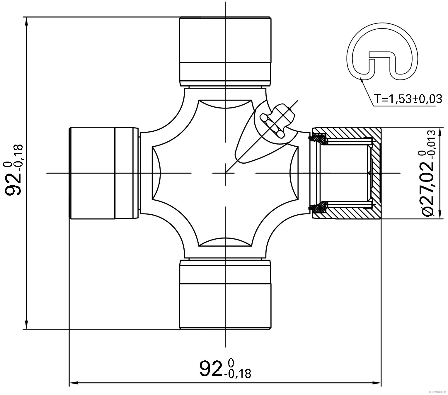 Herth+Buss Jakoparts Rubber askoppeling / Hardyschijf J2922013