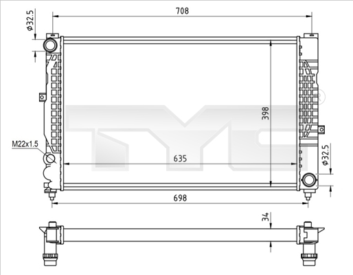 Radiateur TYC 702-0010-R