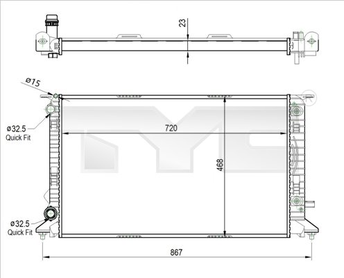 Radiateur TYC 702-0037-R