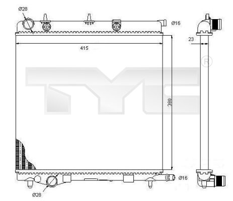 Radiateur TYC 705-0068