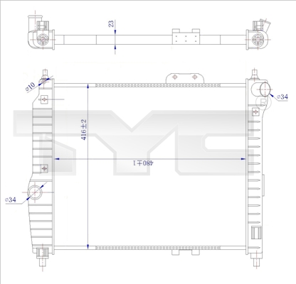 Radiateur TYC 706-0021-R