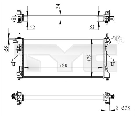 Radiateur TYC 709-0020-R