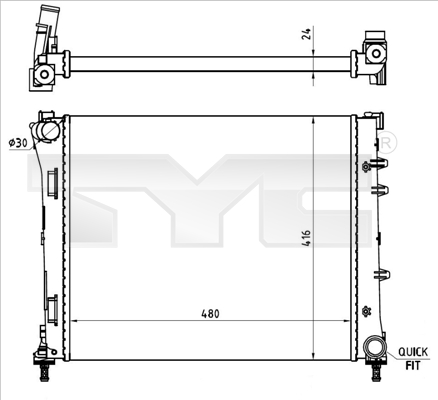 Radiateur TYC 709-0023-R