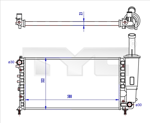 Radiateur TYC 709-0027-R