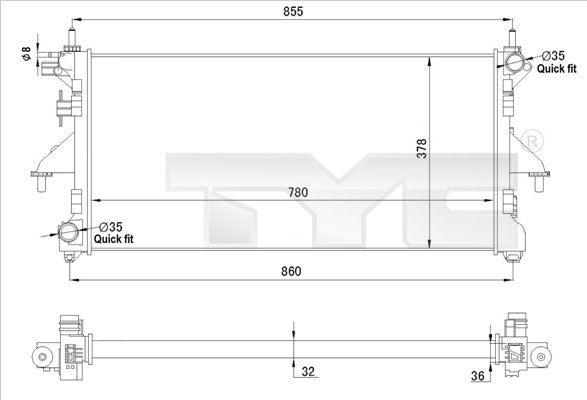 Radiateur TYC 709-0028-R