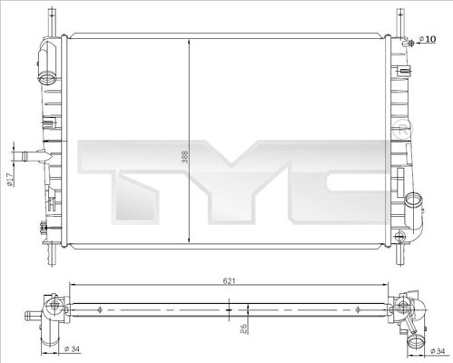 Radiateur TYC 710-0047