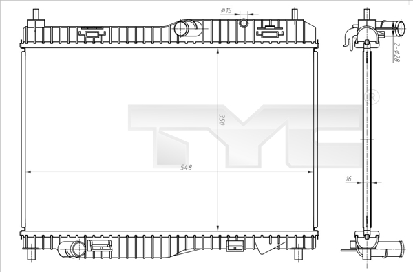 Radiateur TYC 710-0058