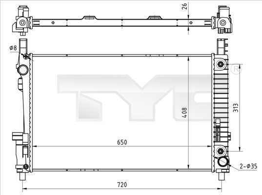 Radiateur TYC 721-0020