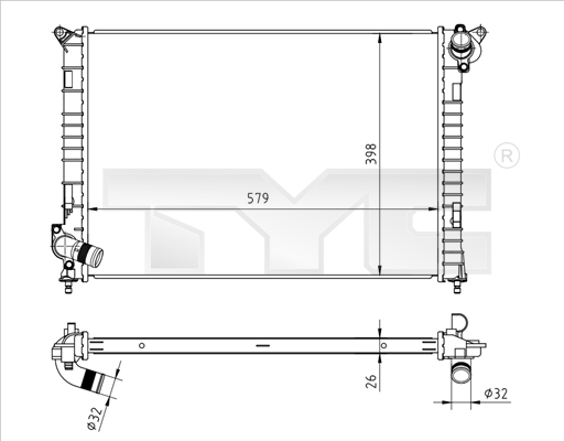 Radiateur TYC 722-0002