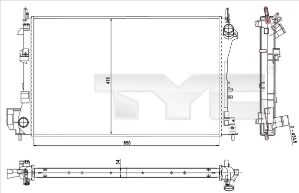 Radiateur TYC 725-0010-R