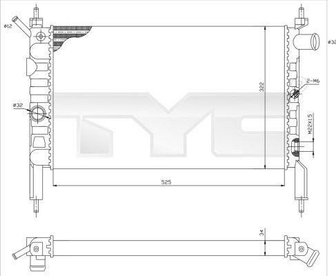 Radiateur TYC 725-0018