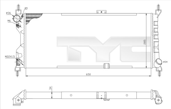 Radiateur TYC 725-0019-R