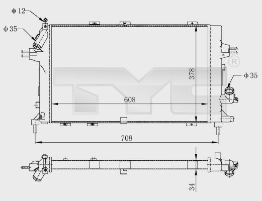 Radiateur TYC 725-0028-R