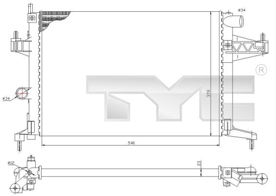 Radiateur TYC 725-0033