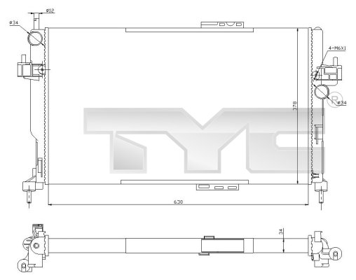 Radiateur TYC 725-0034-R