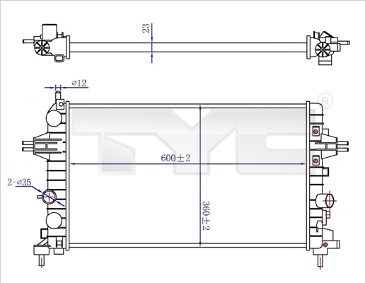 Radiateur TYC 725-0036-R