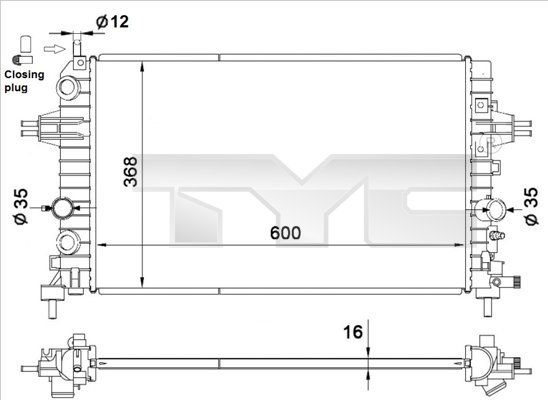 Radiateur TYC 725-0036