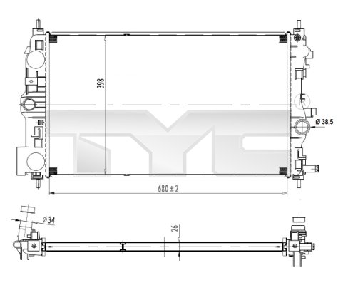 Radiateur TYC 725-0037