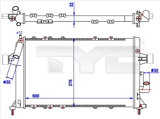 Radiateur TYC 725-0039-R