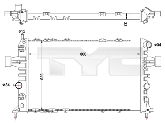 Radiateur TYC 725-0040-R