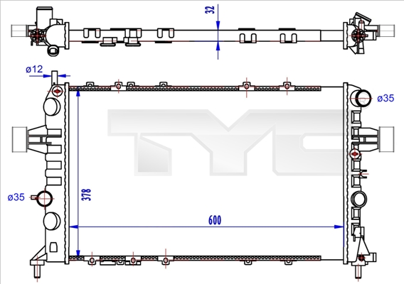 Radiateur TYC 725-0041-R