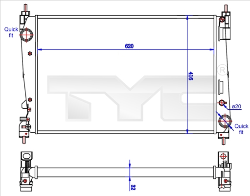 Radiateur TYC 725-0042-R