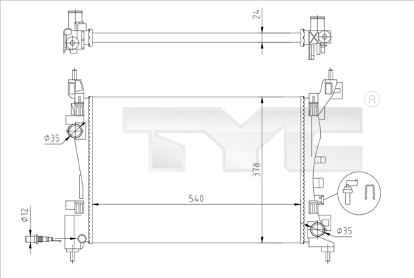 Radiateur TYC 725-0044-R