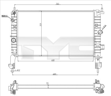 Radiateur TYC 725-0048-R