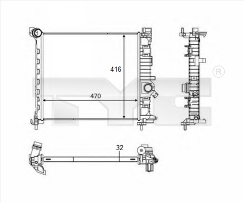 Radiateur TYC 725-0050-R