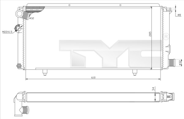 Radiateur TYC 726-0014-R